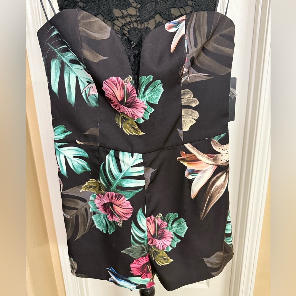 Guess Olinda Black Floral Romper